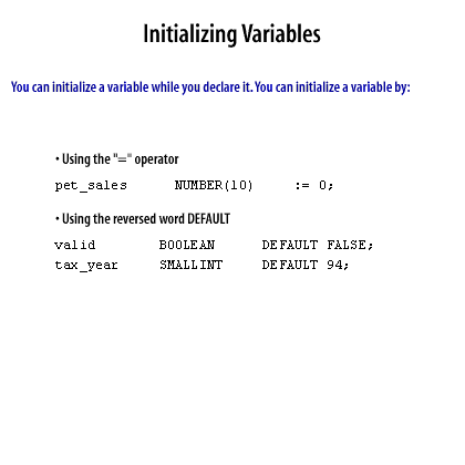 2) You can initialize a variable while you declare it