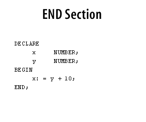 4) END signals the end of the block