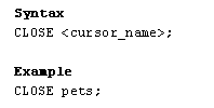 Oracle Cursor Syntax