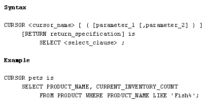 PL/SQL cursor components