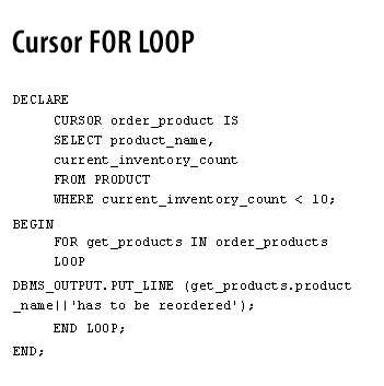 Cursor FOR loop