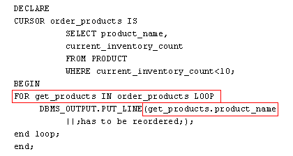 FOR loop cursor block