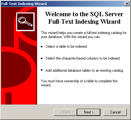 Full-Text Indexing Wizard