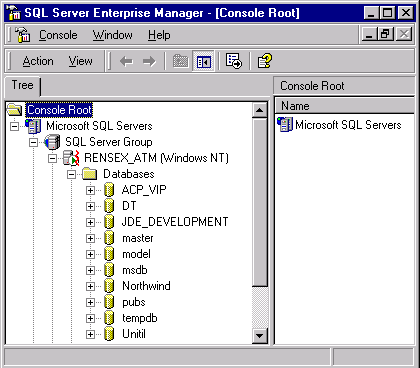 Under the Databases folder, you see every database that you have created on a specific server.