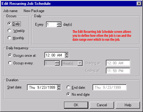 You can select a local or repository package to schedule from SQL-EM.