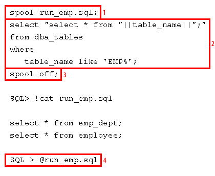 Oracle Spool Command