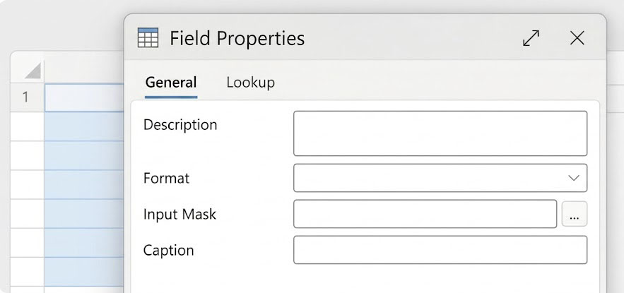 Field Properties panel open in Access Query Design View, showing the calculated field Cost: [Rate]*[HoursWorked] selected with Format set to Currency
