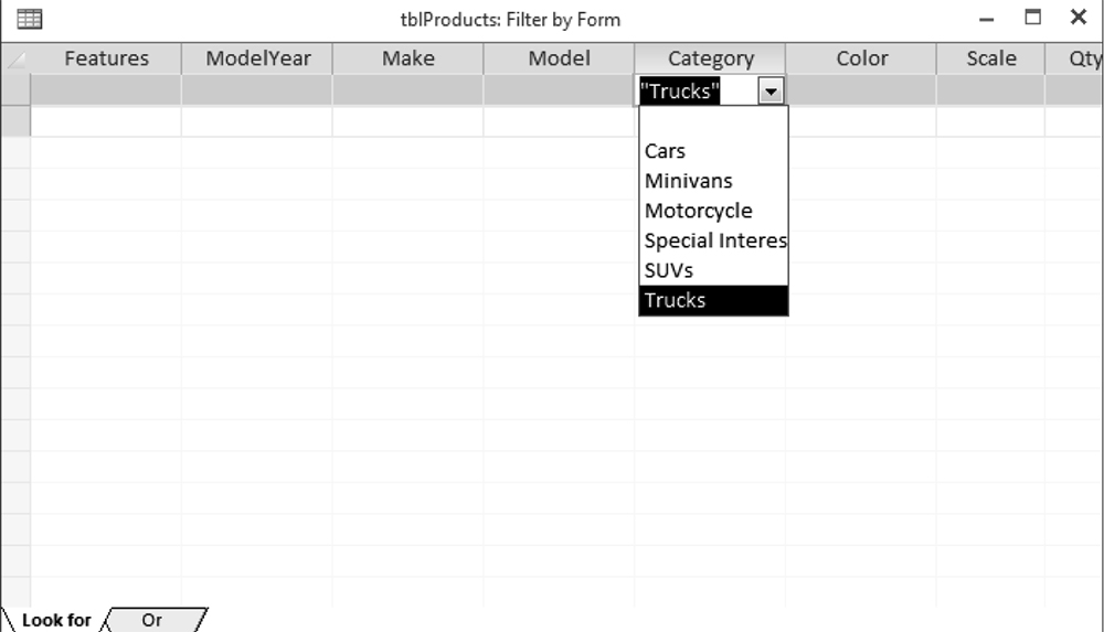 Figure 3.3 Filter by Form