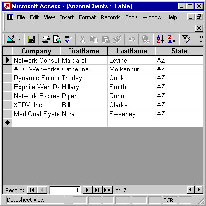 New Access table