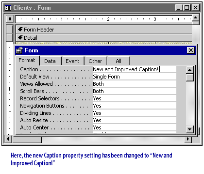 3) The new Caption property setting has been changed to New and Improved Caption