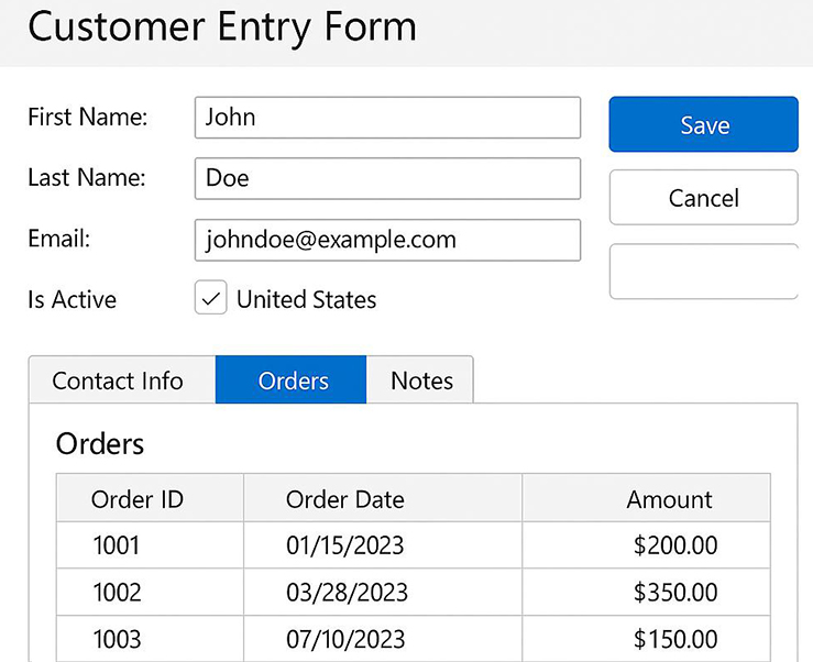 Customer-Entry-Form